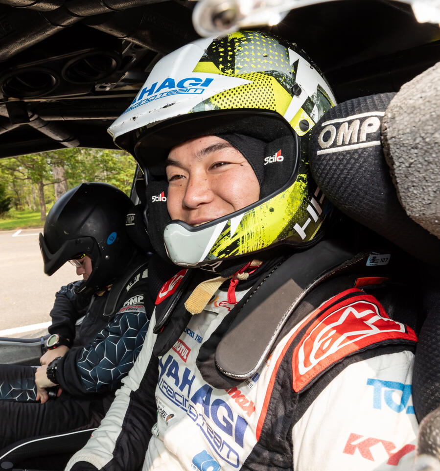 Hiroki Arai in a rally car